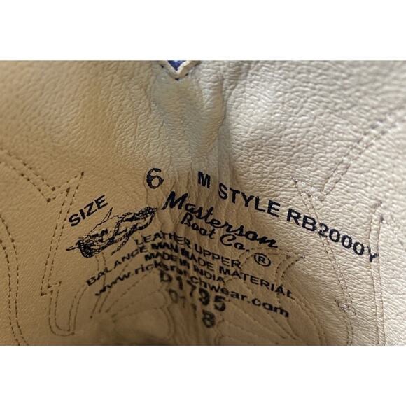 Masterson Boot Co Women's Western Cowboy Boots Sz 6 Brown Leather RB2000Y - Picture 8 of 8